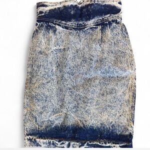 Denim Blue Acid Wash Skirt
